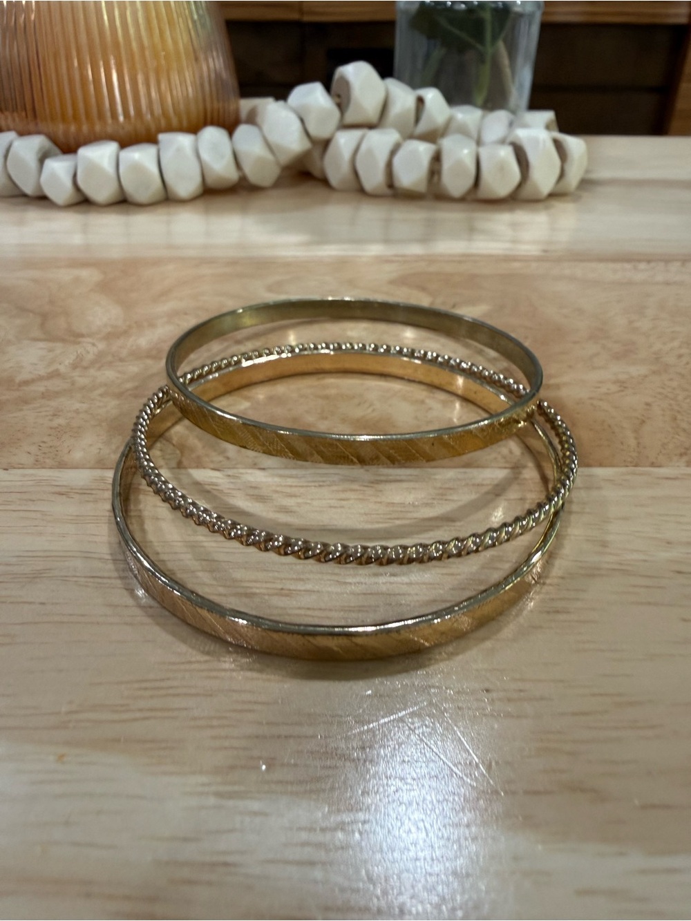 Gold-Tone Triple Bangle Bracelet Set